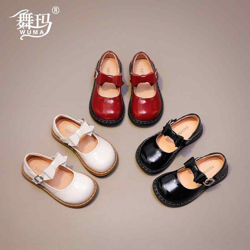 Formal Shoes - 子供靴 女の子 キッズシューズ フォーマルシューズ レザー 牛革 レザー ガールズ ジュニア パンプス 発表会 入園式 卒園式 結婚式 七五三 冠婚葬祭 通学 ブラック オフホワイト レッド 面ファスナー 履きやすい 春秋