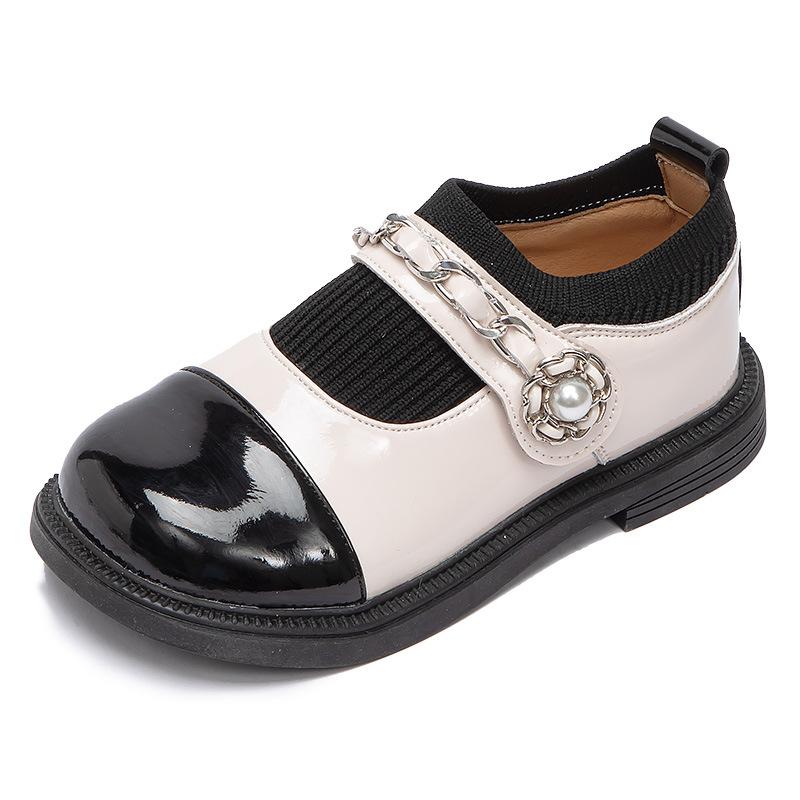 Formal Shoes - パンプス 女の子 子供 キッズ レザー 牛革 プリンセスシューズ エレガント 上品 柔らかい 面ファスナー 屈曲性 歩きやすい 春秋 シルバー アイボリー フォーマルシューズ 発表会 結婚式 七五三 通学 卒園式 入園式