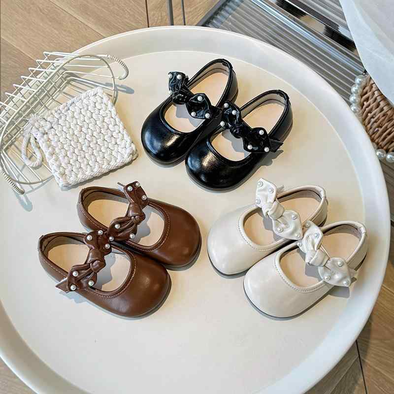 Formal Shoes - 子供靴 女の子 フォーマルシューズ パンプス ローファー リボン パール エナメル 合成革 発表会 入学式 結婚式 春秋 1-12歳 面ファスナー 履きやすい 防滑 耐摩耗性 カジュアル 通学 ブラック ベージュ ブラウン