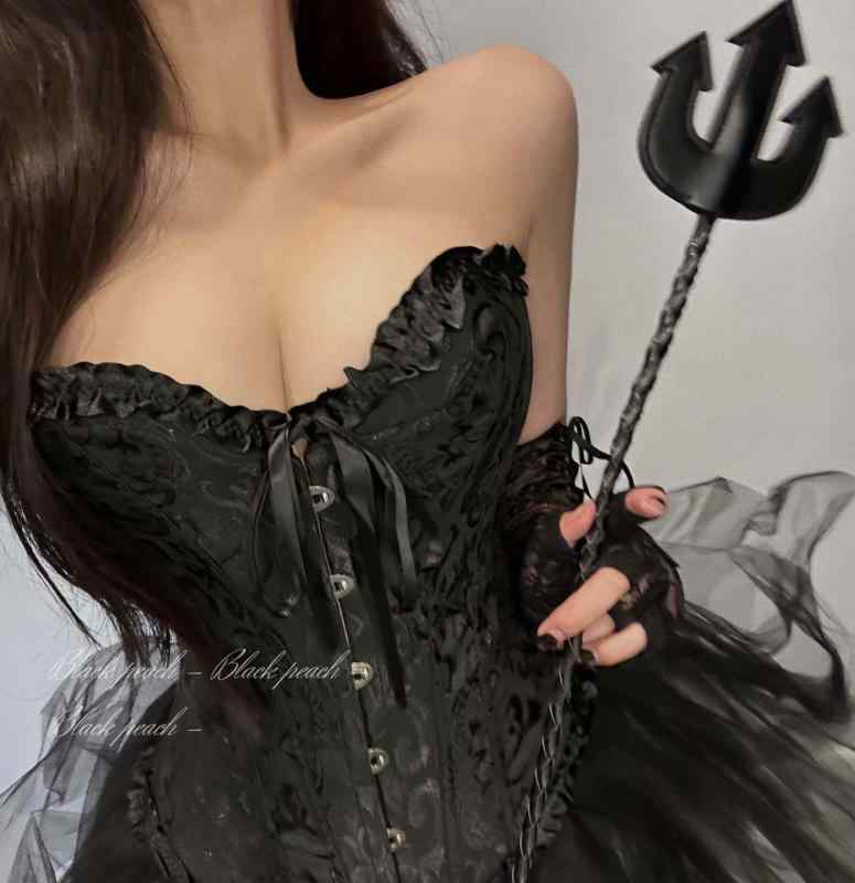 ハロウィン コスプレ レディース 天使 悪魔 羽根 セクシー 純欲 衣装 セットアップ スリムフィット 着痩せ イベント パーティー 黒 白 手袋