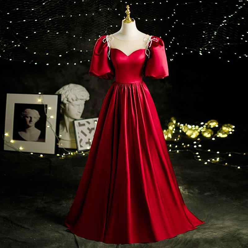 ・主な素材: ポリエステル・カラー展開: ワインレッド・サイズ展開: XS、S、M、L、XL、XXL・ドレスシルエット: Aライン・ネックライン: オフショルダー・袖丈: 三分袖・スカート丈: ロング丈・ウエストタイプ: ミドルウエスト・対象: 成人・スタイル: エレガント・性別: レディース・袖の形状: レギュラースリーブ