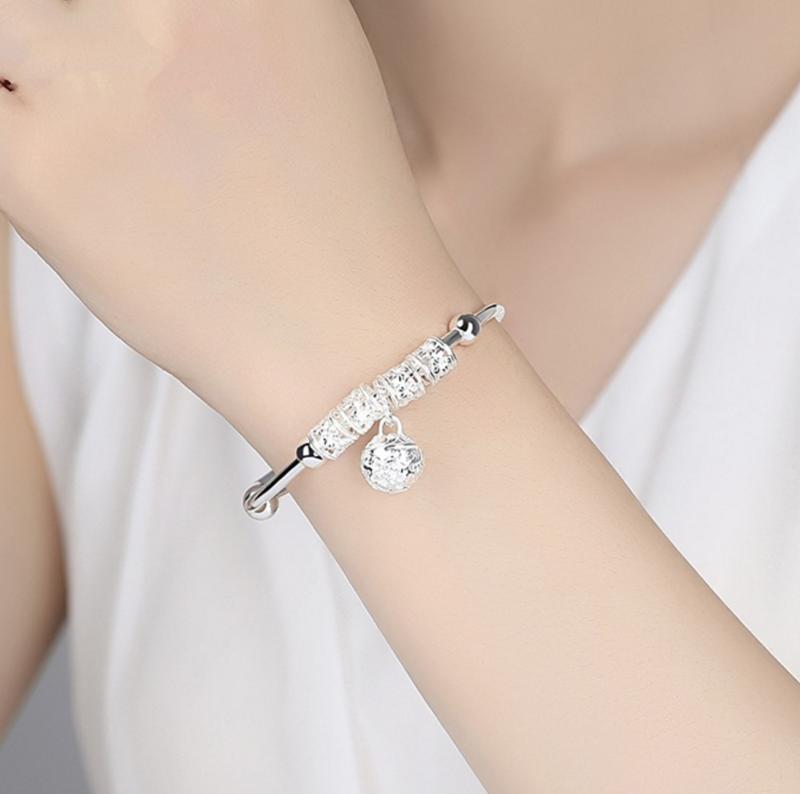 Other - ブレスレット レディース バングル 腕輪 アクセサリー シルバー 電気メッキ加工 鈴 ハート ビーズ ラッキーアイテム 開運 韓国ファッション エスニック 民族風 おしゃれ かわいい フェミニン ナチュラル 春夏