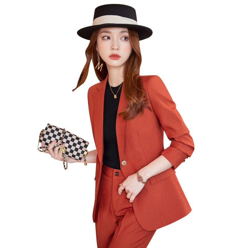 Suits For Job Interviews - セットアップ レディース パンツスーツ ジャケット ズボン 上下 2点 ビーズ エレガント きれいめ 上品 オフィス 事務服 フォーマル ホワイト キャメル ブラック ポリエステル レーヨン 長袖 秋冬