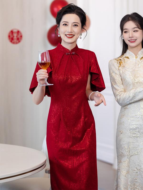 チャイナドレス レディース 型 ワンピース ロング丈 披露宴 結婚式 お呼ばれ フォ...