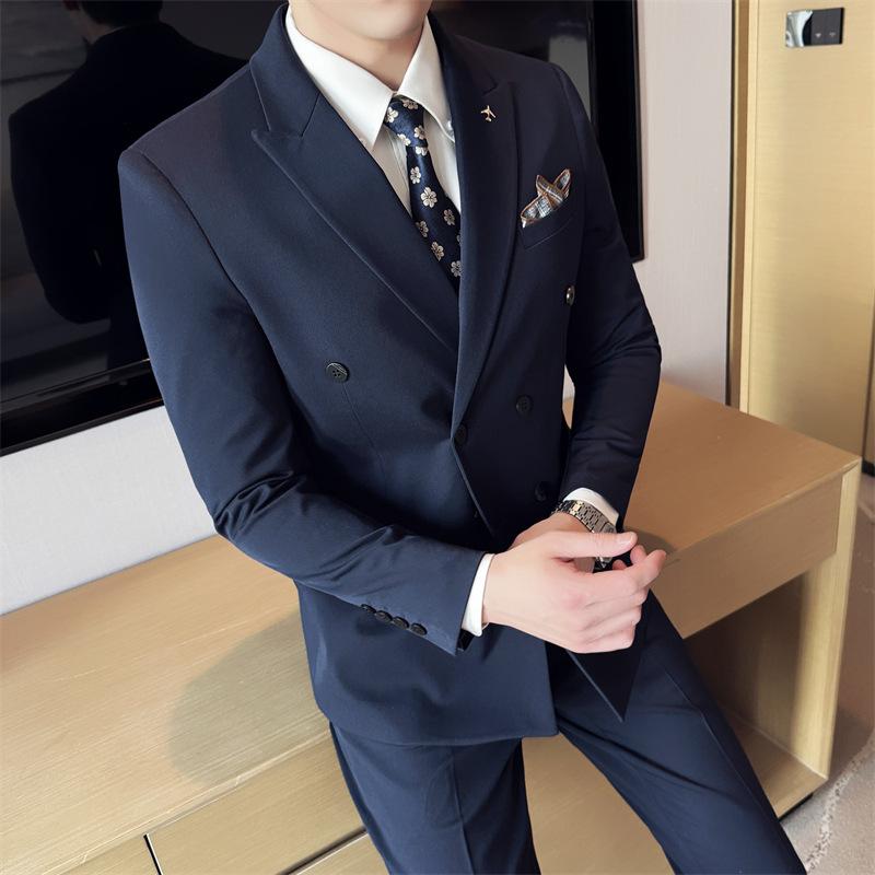 スーツ メンズ セットアップ スリーピース テーラードジャケット ベスト スラックス ビジネス フォーマル 結婚式 春秋 スリム ピークラペル コーデュロイ リネン ボタン ライトグレー ダークグレー ブラック