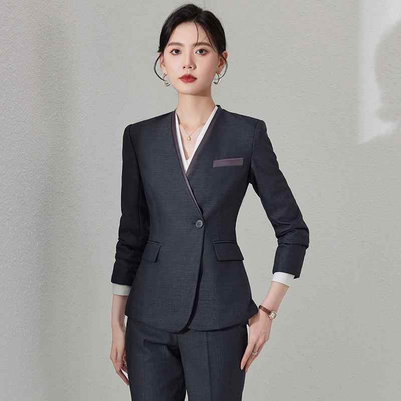 スーツ レディース 女性用 セットアップ 秋冬 ビジネス 接客 事務服 テーラードジャケット パンツ スカート 上品 長袖 ブラック ダークグレー ネイビー ポリエステル ビスコース 無地