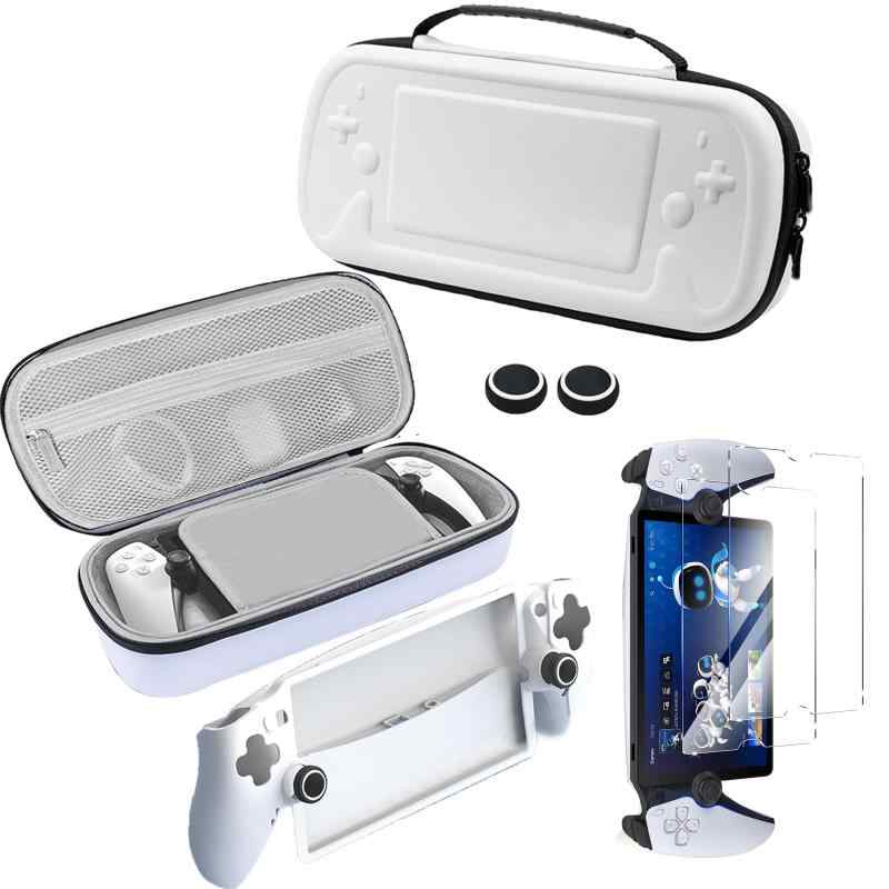 【新登場-4in1】PS Portal 用収納ケース 収納バッグ+PS Portal 用保護カバー+PS Portal 用リモートプレーヤー 用ガラスフィルム用 2枚入りTomistan- 日本硝子素
