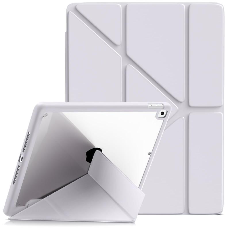 SHARP - Lsmmpoba 対応iPad 9世代 ケース 10.2 インチ iPad ケース 第9/8/7世代対応 2021/2020/2019 透明バックカバー ペン収納 多機能スタンド スリープ機能 傷つけ防止 軽量 薄型 TPU裏全透明 PU合成レザー