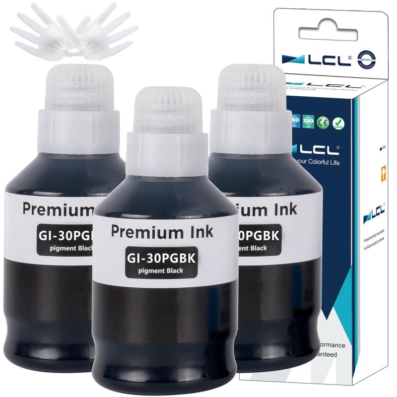 SHARP - LCL Canon用 キャノン用 GI-30 GI-30PGBK GI-30BK （3パック ブラック 顔料 170ML） 互換インクボトル 顔料 対応機種：GM2030/GM4030/G5030/G6030/G7030
