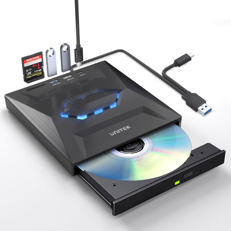Unitek 外付けCD DVDドライブ、USB CポータブルCD/D...(3.0)