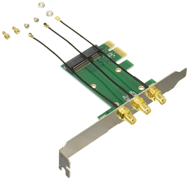 変換名人 miniPCI-E → PCI-E変換ボード 無線LAN用接続ケーブル付 MPCIE-PCIEW