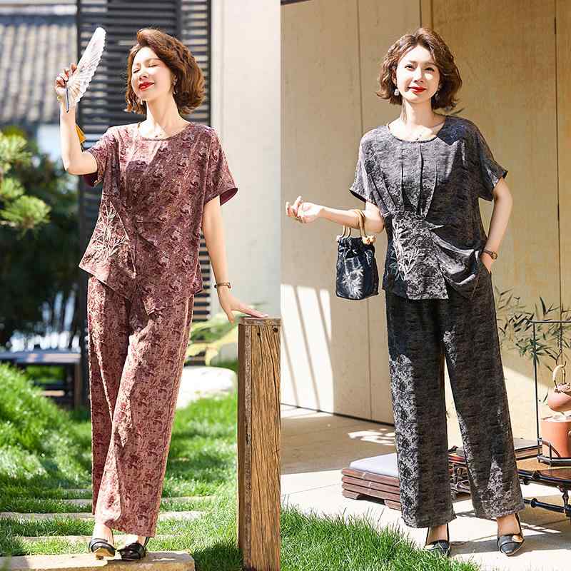 セットアップ レディース 春秋 長袖 トップス パンツ 2点セット 花柄 プルオーバー ゆったり カジュアル 部屋着 普段着 ミセス シニア 母の日 frontop-13452484 フロントップ楽天市場店 パッケージ画像