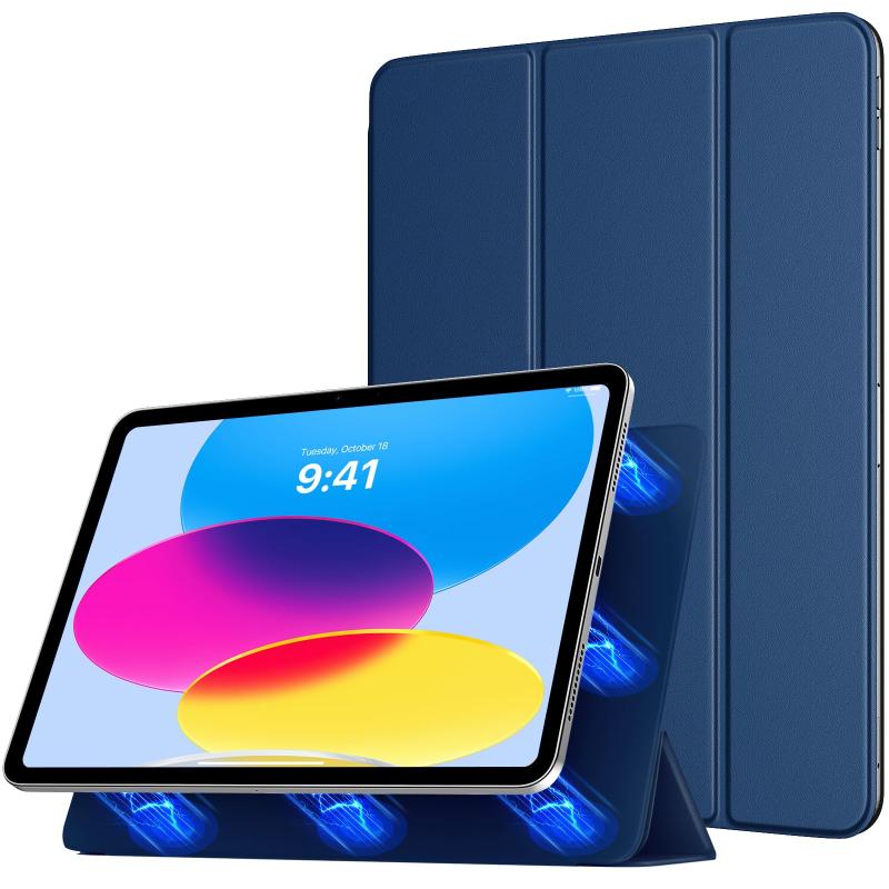 SHARP - TiMOVO iPad 10世代 ケース 10.9インチ A2696 A2757 A2777 マグネットス吸着式 iPad 第10世代 カバー 薄型 PUレザー キズ防止 三つ折り スタンド 衝撃吸収 オートスリープ機能付き 手帳式 軽量 スマートカ