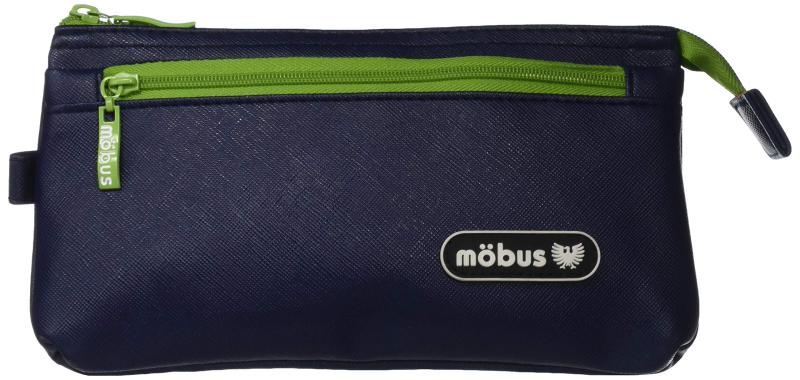 mobus ペンケース 4ポケット ネイビー/グリーン MOG-4P-61