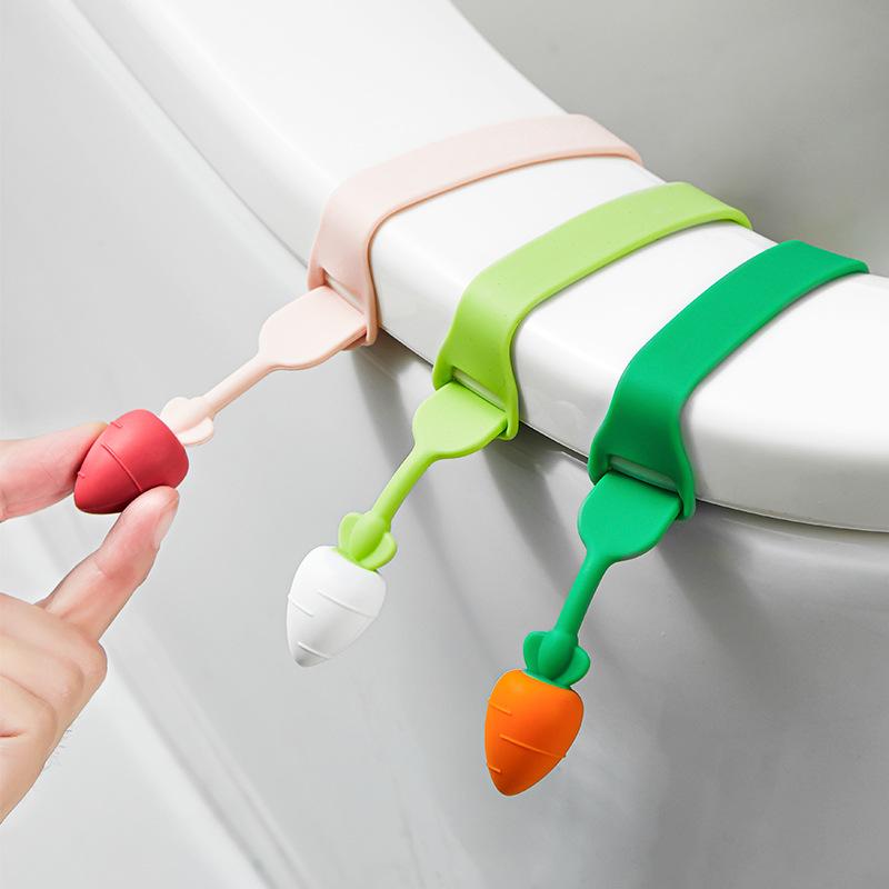 ・素材: シリコン・カテゴリ: トイレ便座ハンドル・カラー展開: 白大根、人参、赤大根・サイズ: 26×2×0.2cm・使用方法: カバー装着