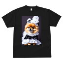 ポメラニアン Tシャツ 速乾 吸汗 半袖 犬柄 スポーツ メイド服 メイドック コスプレ犬 釣り 小型犬 多種類 いぬ 春夏 ラウンドネック トップス メンズ ユニセックス レディース オーバーサイズ オシャレ かっこいい カジュアル 可愛い アニマル 動物 プリント