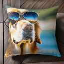 サングラス ゴールデンレトリバー 海 風景 Tシャツ メンズ クッションカバー 犬柄 45×45cm アニマル柄 おしゃれ 可愛い クッション本体付き 正方形