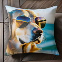 サングラス ゴールデンレトリバー 海 犬 Tシャツ メンズ クッションカバー 犬柄 45×45cm アニマル柄 おしゃれ 可愛い クッション本体付き 正方形