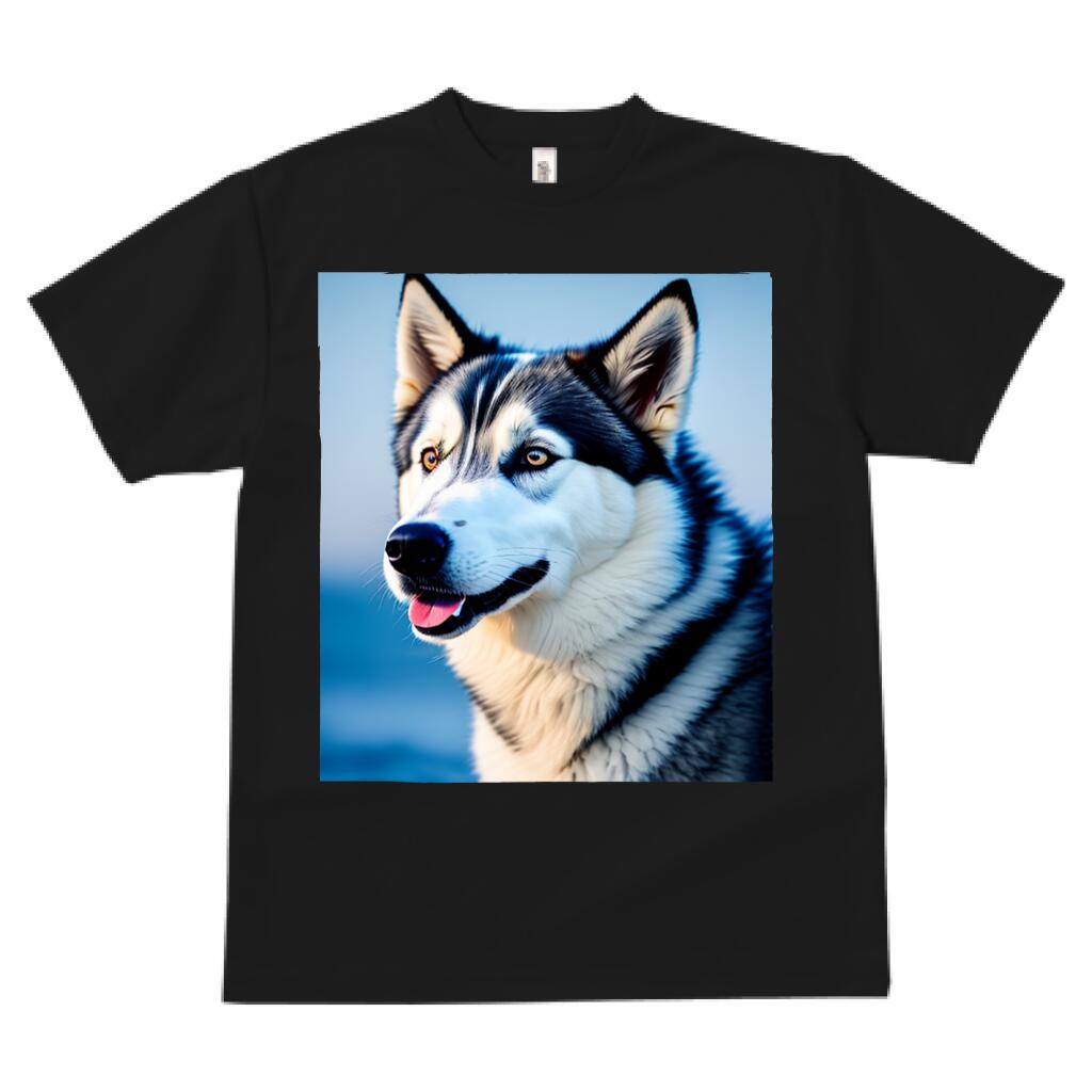 ハスキー 大型犬 犬ファン プリント Tシャツ 速乾 吸汗 半袖 犬柄 いぬ柄 スポーツ 春夏 ラウンドネック トップス メンズ ユニセックス レディース かっこいい カジュアル 可愛い アニマル 動物