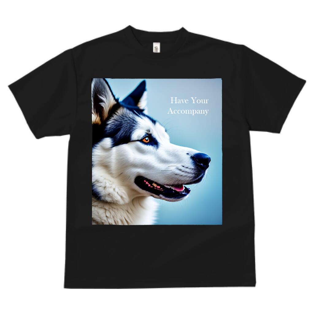 楽天フロントップ楽天市場店ハスキー 大型犬 犬ファン プリント Tシャツ 速乾 吸汗 半袖 犬柄 いぬ柄 シンプル スポーツ 春夏 ラウンドネック トップス メンズ ユニセックス レディース かっこいい カジュアル 可愛い アニマル 動物