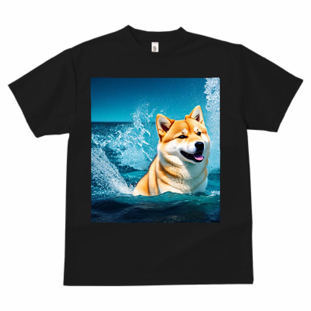 楽天フロントップ楽天市場店柴犬 プリント Tシャツ 速乾 吸汗 半袖 犬柄 いぬ柄 スポーツ 釣り 多種類 春夏 ラウンドネック トップス メンズ ユニセックス レディース オシャレ かっこいい カジュアル 可愛い アニマル 動物