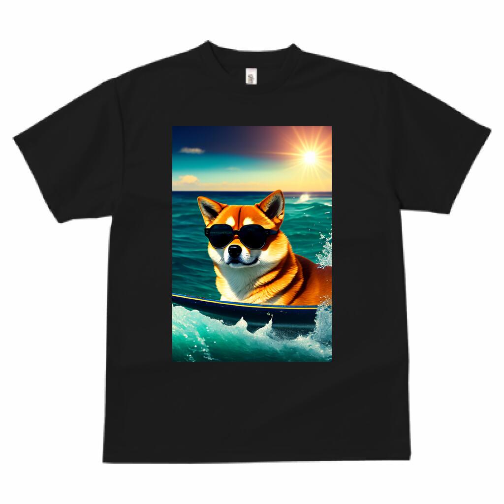 楽天フロントップ楽天市場店柴犬 プリント Tシャツ 速乾 吸汗 半袖 犬柄 いぬ柄 スポーツ 釣り 多種類 いぬ 春夏 ラウンドネック トップス メンズ ユニセックス レディース オシャレ かっこいい カジュアル 可愛い アニマル 動物