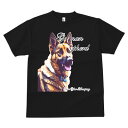 ジャーマンシェパード 犬ファン プリント Tシャツ 速乾 吸汗 半袖 犬柄 いぬ柄 シンプル スポーツ 春夏 ラウンドネック トップス メン..