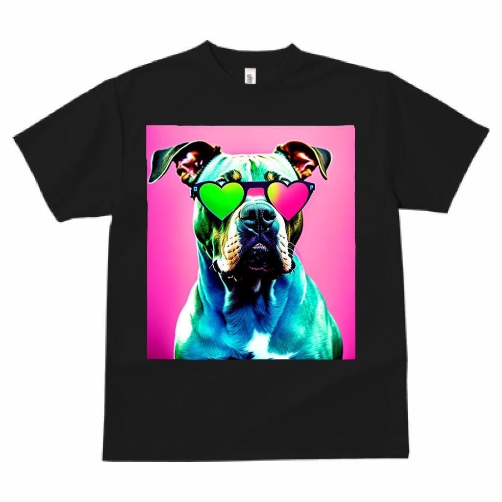 ピットブル サングラス 犬ファン プリント Tシャツ 速乾 吸汗 半袖 犬柄 いぬ柄 シンプル スポーツ 春夏 ラウンドネック トップス メンズ ユニセックス レディース かっこいい カジュアル 可愛い アニマル 動物のサムネイル