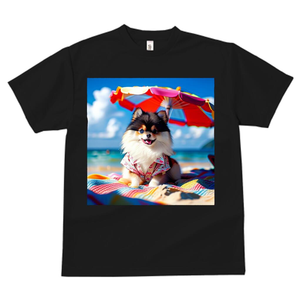 ポメラニアン コスプレ犬 リゾート犬 海 Tシャツ 人間用 速乾 吸汗 半袖 犬柄 いぬ柄 スポーツ 春夏 ラウンドネック トップス メンズ かっこいい カジュアル 可愛い 犬ファン プリント アニマル 動物