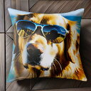 ゴールデンレトリバー Tシャツ 人間用 メンズ キッズ 半袖 クッションカバー 犬柄 45×45cm アニマル柄 おしゃれ 可愛い クッション本体付き 正方形