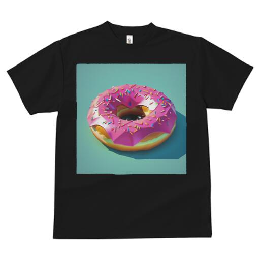 ドーナツ ピンクのアイシング カラースプレー かわいい ポップアート Tシャツ スイーツ柄 メンズ キッ..
