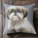 眼鏡 シーズー Tシャツ メンズ キッズ 犬ファン クッションカバー 犬柄 45×45cm アニマル柄 おしゃれ 可愛い クッション本体付き 正方形