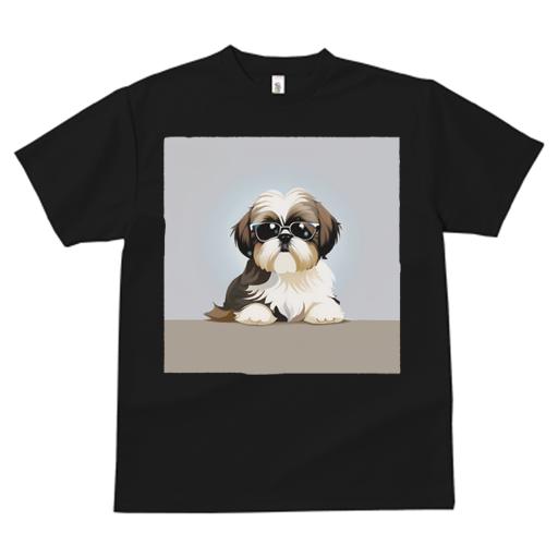 楽天フロントップ楽天市場店サングラス、可愛い、クール、ペット、イラスト シーズー Tシャツ メンズ キッズ 犬ファン 半袖 春夏 プリント カジュアル かわいい 人間用