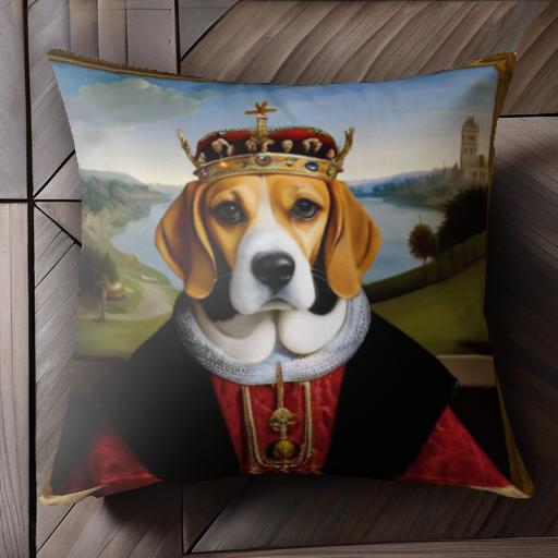 王冠 ビーグル 王様 ファンタジー 絵画 美術 クッションカバー 犬柄 45×45cm アニマル柄 おしゃれ 可愛い クッション本体付き 正方形 王冠 ビーグル 王様 ファンタジー 絵画 美術 クッションカバー 犬柄 45×45cm アニマル柄 おしゃれ 可愛い クッション本体付き 正方形