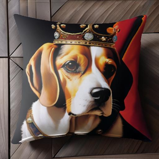 王冠 ビーグル 首輪 高貴 犬 王座 クッションカバー 犬柄 45×45cm アニマル柄 おしゃれ 可愛い クッション本体付き 正方形 王冠 ビーグル 首輪 高貴 犬 王座 クッションカバー 犬柄 45×45cm アニマル柄 おしゃれ 可愛い クッション本体付き 正方形