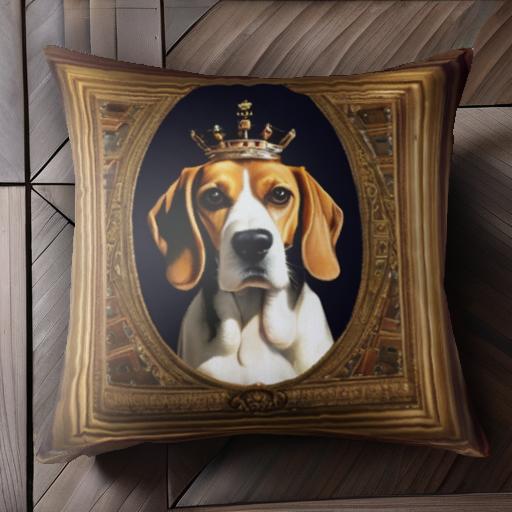 王冠 ビーグル 額縁 ロイヤル 絵画 Tシャツ クッションカバー 犬柄 45×45cm アニマル柄 おしゃれ 可愛い クッション本体付き 正方形 王冠 ビーグル 額縁 ロイヤル 絵画 Tシャツ クッションカバー 犬柄 45×45cm アニマル柄 おしゃれ 可愛い クッション本体付き 正方形