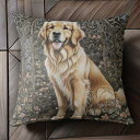 花 ゴールデンレトリバー アーチ ステンドグラス Tシャツ メンズ クッションカバー 犬柄 45×45cm アニマル柄 おしゃれ 可愛い クッション本体付き 正...