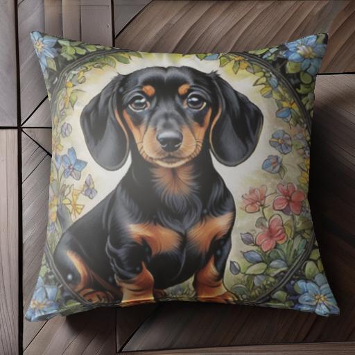 花 ダックスフント 自然 満開 カラフル 芸術 クッションカバー 犬柄 45×45cm アニマル柄 おしゃれ 可愛い クッション本体付き 正方形 花 ダックスフント 自然 満開 カラフル 芸術 クッションカバー 犬柄 45×45cm アニマル柄 おしゃれ 可愛い クッション本体付き 正方形