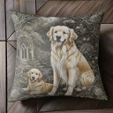 Tシャツ メンズ キッズ 犬ファン 半袖 春夏 クッションカバー 犬柄 45×45cm アニマル柄 おしゃれ 可愛い クッション本体付き 正方形