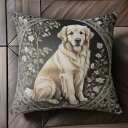 花 ゴールデンレトリバー 木 模様 Tシャツ メンズ クッションカバー 犬柄 45×45cm アニマル柄 おしゃれ 可愛い クッション本体付き 正方形