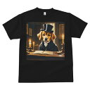 シルクハット ゴールデンレトリバー キャンドル 書斎 本 Tシャツ メンズ キッズ 犬ファン 半袖 春夏 プリント カジュアル かわいい 人間用