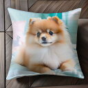 ベッド ポメラニアン 枕 カーテン Tシャツ メンズ クッションカバー 犬柄 45×45cm アニマル柄 おしゃれ 可愛い クッション本体付き 正方形