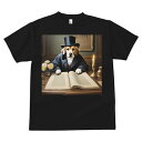 シルクハット シェットランドシープドッグ 本 薔薇 キャンドル 執事 Tシャツ メンズ キッズ 犬ファン 半袖 春夏 プリント カジュアル かわいい 人間用