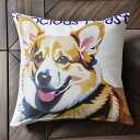 フェロシアスビースト ウェルシュコーギーペンブローク アート Tシャツ メンズ キッズ クッションカバー 犬柄 45×45cm アニマル柄 おしゃれ 可愛い ク...