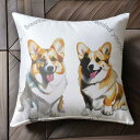 文 ウェルシュコーギーペンブローク 声かけ 応援 Tシャツ メンズ クッションカバー 犬柄 45×45cm アニマル柄 おしゃれ 可愛い クッション本体付き 正...