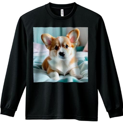 かわいい コーギー 犬 笑顔 子犬 愛らしい 長袖Tシャツ 人間用 メンズ 秋春夏 プリント レジャー アウトドア カジュアル