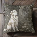 犬 ゴールデンレトリバー アーチ道 花 Tシャツ メンズ クッションカバー 犬柄 45×45cm アニマル柄 おしゃれ 可愛い クッション本体付き 正方形