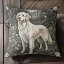 自然 ゴールデンレトリバー 花 ウィンドウ Tシャツ メンズ クッションカバー 犬柄 45×45cm アニマル柄 おしゃれ 可愛い クッション本体付き 正方形