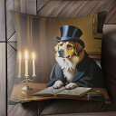 シルクハット ゴールデンレトリバー キャンドル 本 デスク Tシャツ クッションカバー 犬柄 45×45cm アニマル柄 おしゃれ 可愛い クッション本体付き 正方形