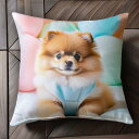 風船 ポメラニアン 色とりどり かわいい 柔らかい 幸せ クッションカバー 犬柄 45×45cm アニマル柄 おしゃれ 可愛い クッション本体付き 正方形